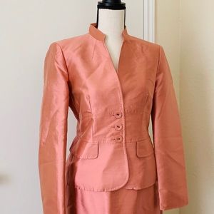 SALE ! Anne Klein 8p Skirt Suit! Shiny Coral